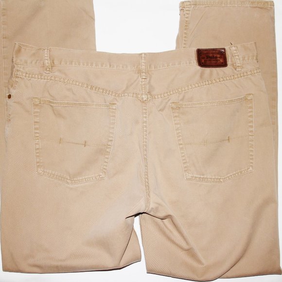 NICE Ralph Lauren Polo 100% Cotton 5 Pocket Jeans, 38 X 32 Khaki Tan - Picture 5 of 7